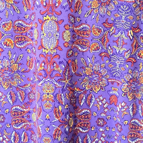 Lularoe Women's Irma S Short Sleeve Tunic Purple Floral Paisley Print New w/Tags - Picture 5 of 8